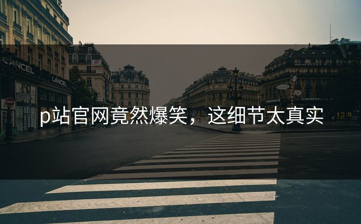 p站官网竟然爆笑，这细节太真实