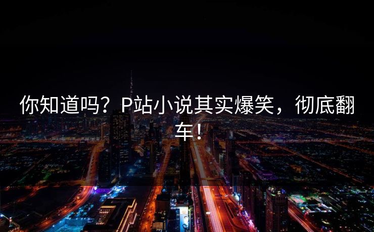 你知道吗？P站小说其实爆笑，彻底翻车！