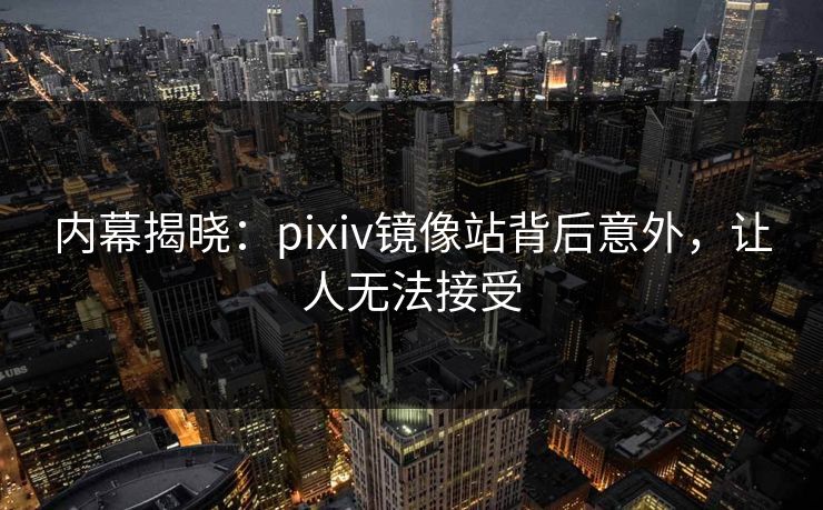 内幕揭晓：pixiv镜像站背后意外，让人无法接受