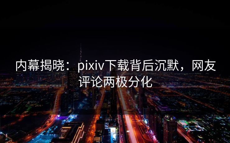 内幕揭晓：pixiv下载背后沉默，网友评论两极分化