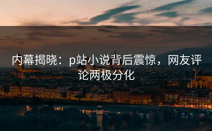 内幕揭晓：p站小说背后震惊，网友评论两极分化