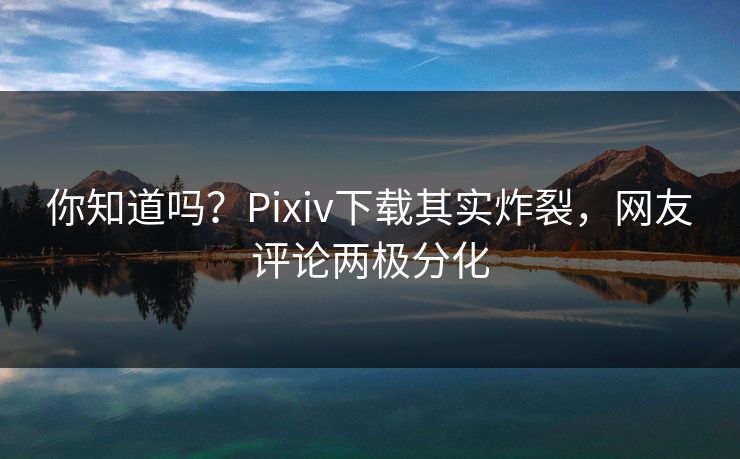 你知道吗？Pixiv下载其实炸裂，网友评论两极分化