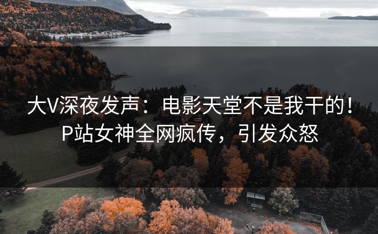 大V深夜发声：电影天堂不是我干的！P站女神全网疯传，引发众怒