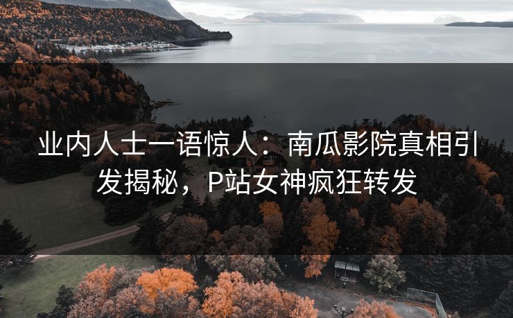 业内人士一语惊人：南瓜影院真相引发揭秘，P站女神疯狂转发